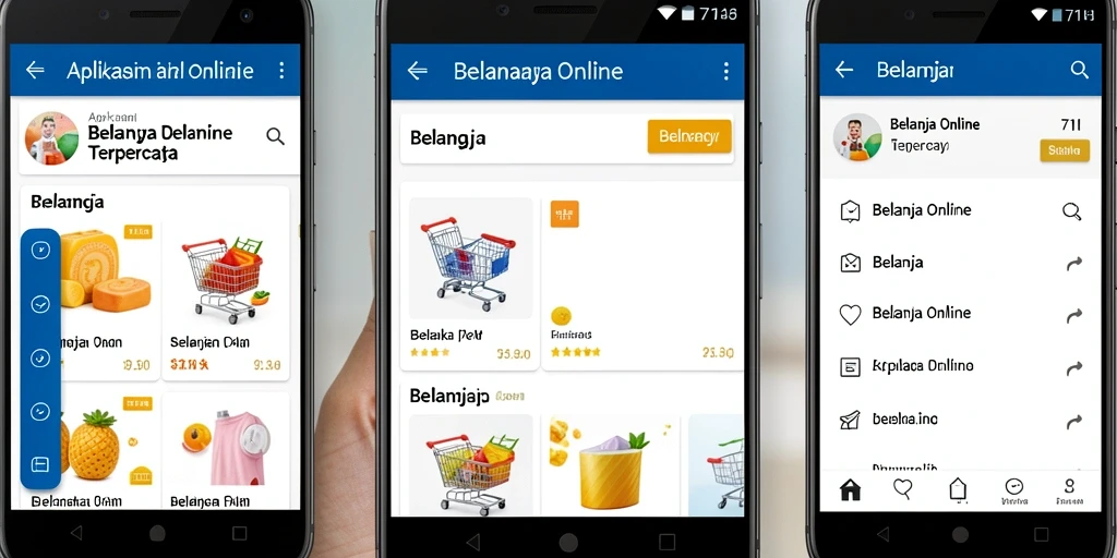 Tampilan antarmuka aplikasi 71H untuk Belanja Online.