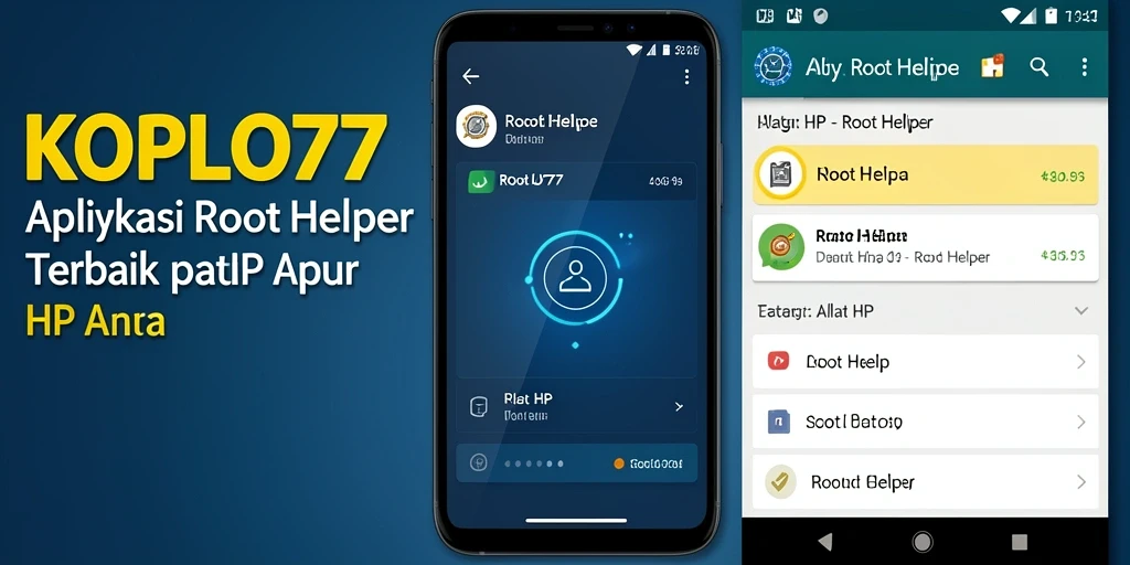 Tampilan antarmuka utama KOPLO77 yang memudahkan akses fitur Root Helper.