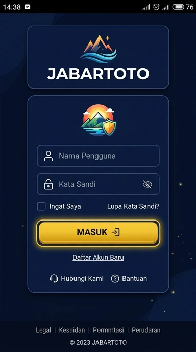 Tampilan halaman login jabartoto