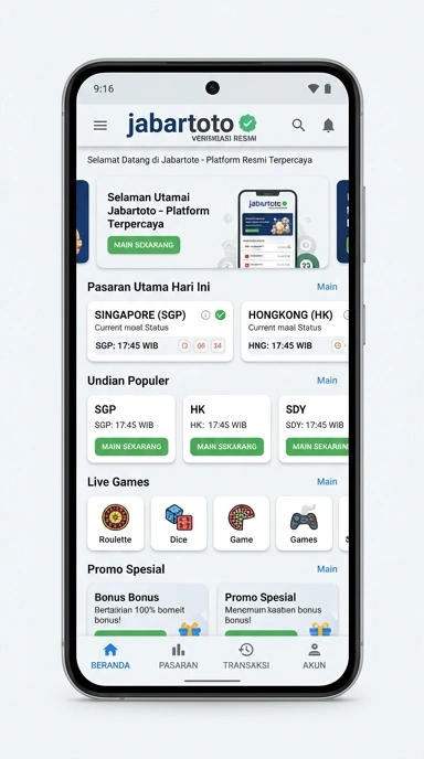 Tampilan kanal resmi jabartoto